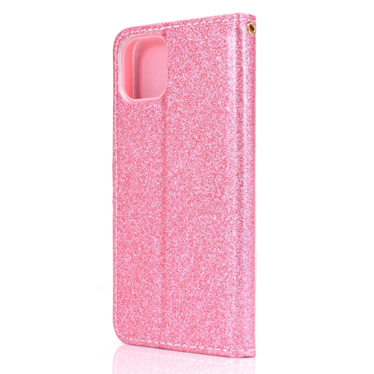 For iPhone 12 mini Glitter Powder Horizontal Flip Leather Case with Card Slots & Holder & Photo Frame & Wallet & Lanyard