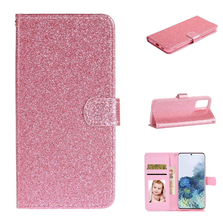 For Samsung Galaxy Note20 Glitter Powder Horizontal Flip Leather Case with Card Slots & Holder & Photo Frame & Wallet & Lanyard