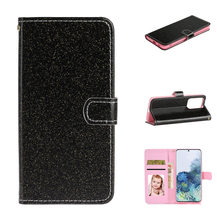 For Samsung Galaxy Note20 Ultra Glitter Powder Horizontal Flip Leather Case with Card Slots & Holder & Photo Frame & Wallet & Lanyard