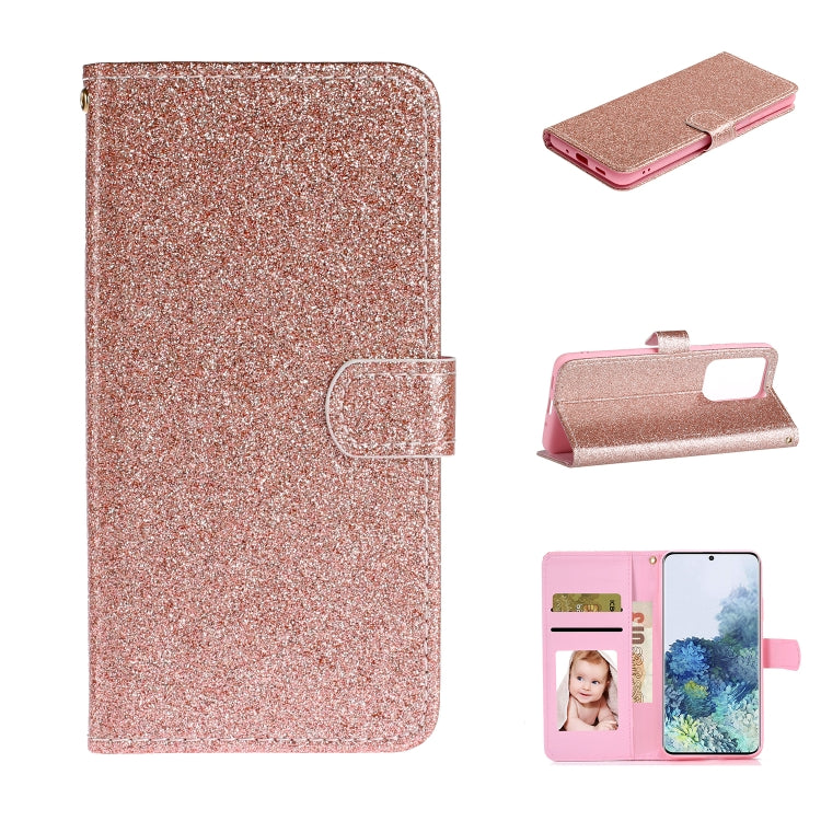 For Samsung Galaxy Note20 Ultra Glitter Powder Horizontal Flip Leather Case with Card Slots & Holder & Photo Frame & Wallet & Lanyard