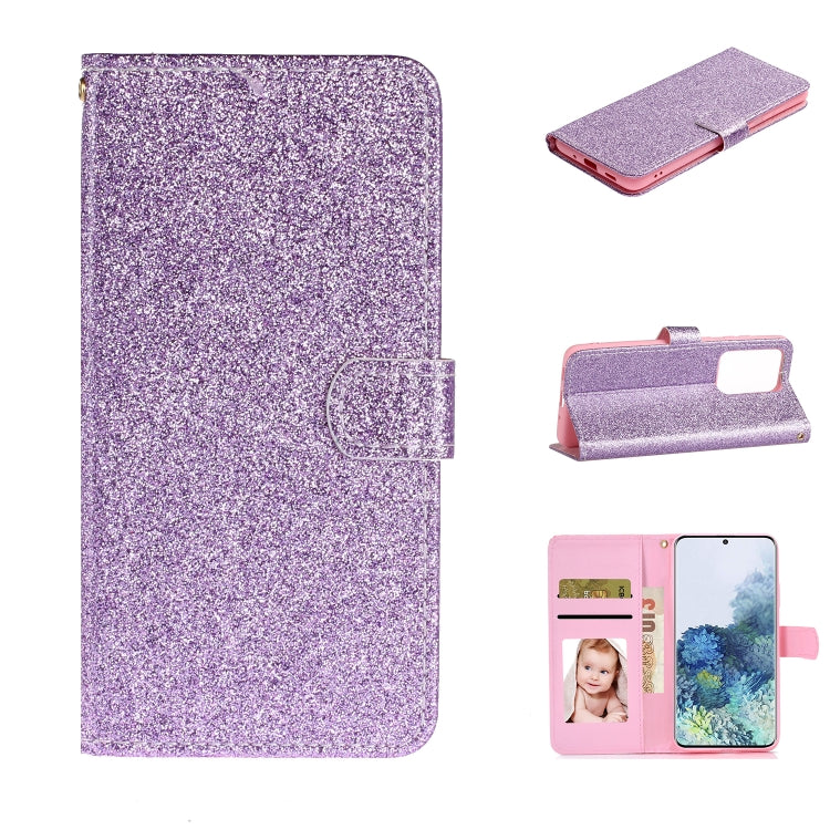 For Samsung Galaxy Note20 Ultra Glitter Powder Horizontal Flip Leather Case with Card Slots & Holder & Photo Frame & Wallet & Lanyard
