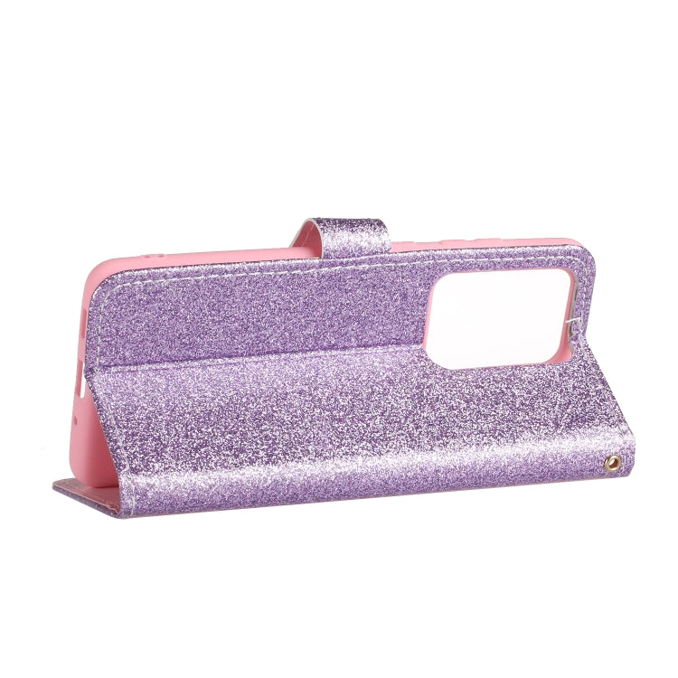 For Samsung Galaxy Note20 Ultra Glitter Powder Horizontal Flip Leather Case with Card Slots & Holder & Photo Frame & Wallet & Lanyard