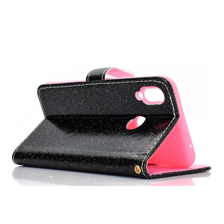 For Huawei Y6p Glitter Powder Horizontal Flip Leather Case with Card Slots & Holder & Photo Frame & Wallet & Lanyard