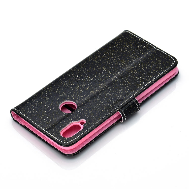 For Huawei Y6p Glitter Powder Horizontal Flip Leather Case with Card Slots & Holder & Photo Frame & Wallet & Lanyard