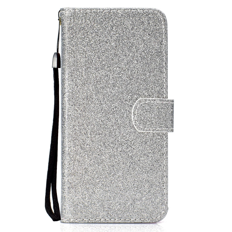 For Huawei Y6p Glitter Powder Horizontal Flip Leather Case with Card Slots & Holder & Photo Frame & Wallet & Lanyard