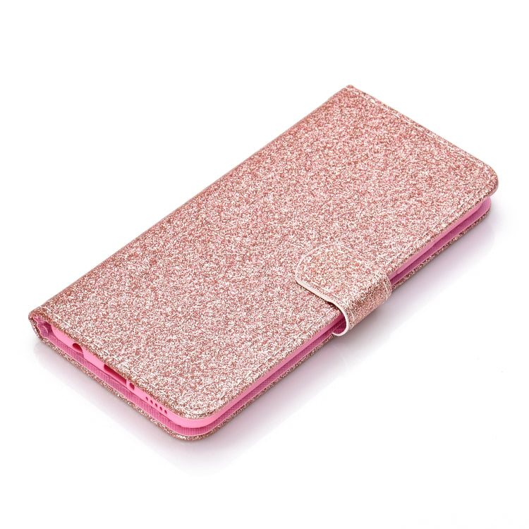 For Huawei Y6p Glitter Powder Horizontal Flip Leather Case with Card Slots & Holder & Photo Frame & Wallet & Lanyard