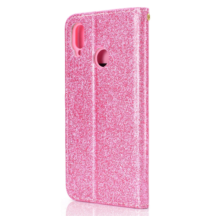 For Huawei Y6p Glitter Powder Horizontal Flip Leather Case with Card Slots & Holder & Photo Frame & Wallet & Lanyard