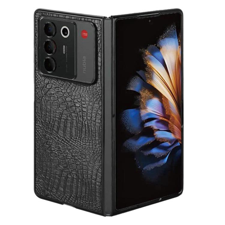 For ZTE Nubia Fold Crocodile Texture Back Cover Phone Case