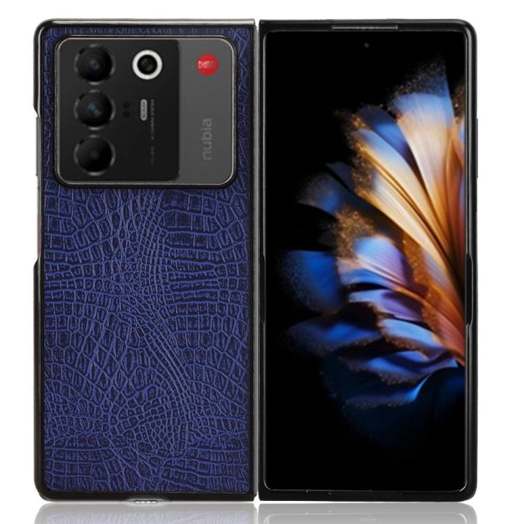 For ZTE Nubia Fold Crocodile Texture Back Cover Phone Case