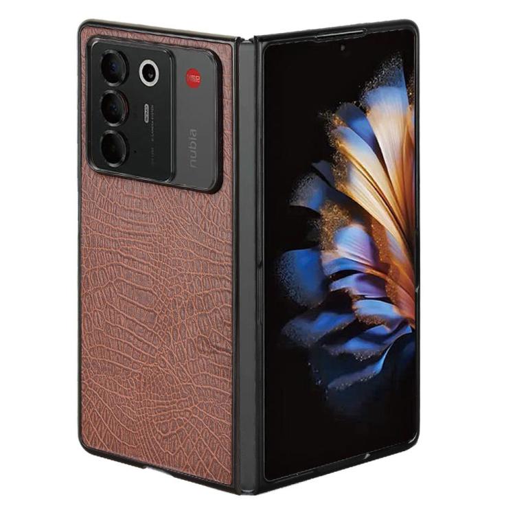 For ZTE Nubia Fold Crocodile Texture Back Cover Phone Case