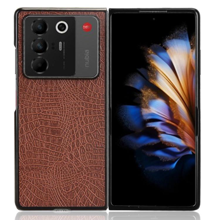 For ZTE Nubia Fold Crocodile Texture Back Cover Phone Case