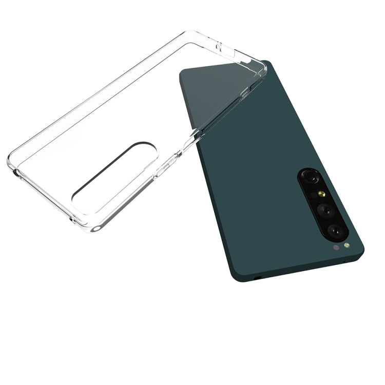 For Sony Xperia 1 IV Waterproof Texture TPU Phone Case - Transparent