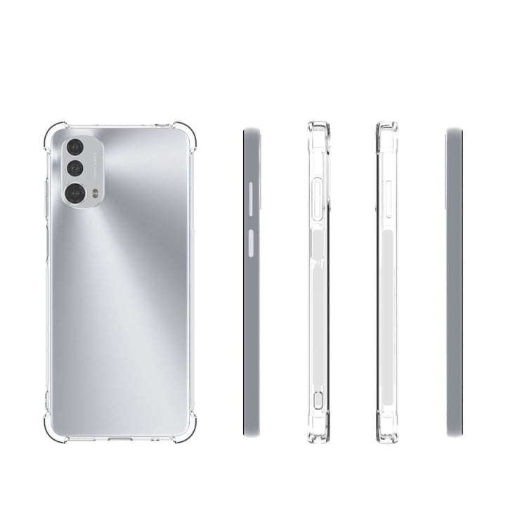 For Motorola Moto E32 4G Shockproof Non-slip Thickening TPU Phone Case - Transparent