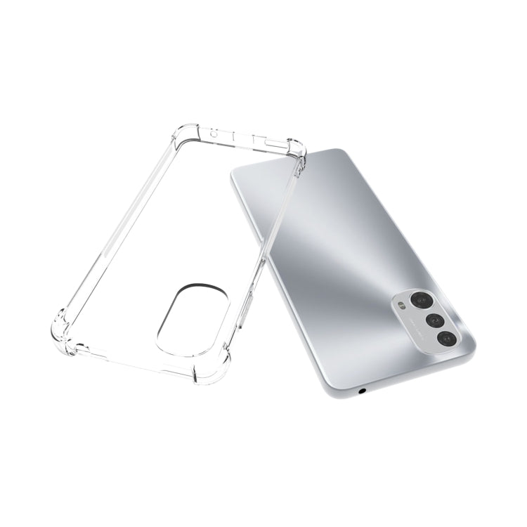 For Motorola Moto E32 4G Shockproof Non-slip Thickening TPU Phone Case - Transparent