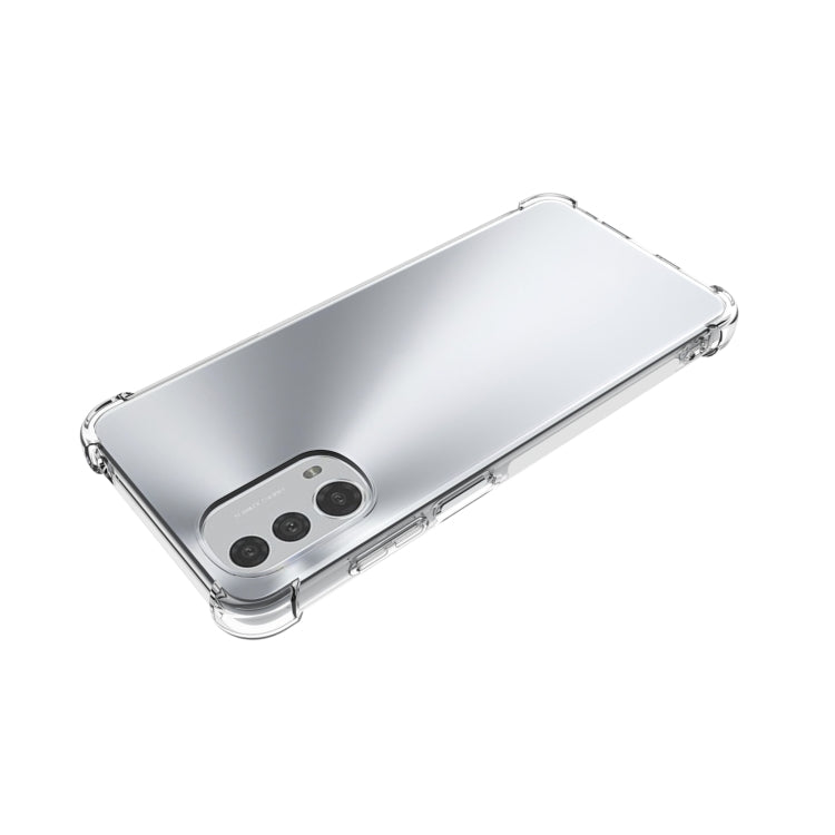 For Motorola Moto E32 4G Shockproof Non-slip Thickening TPU Phone Case - Transparent