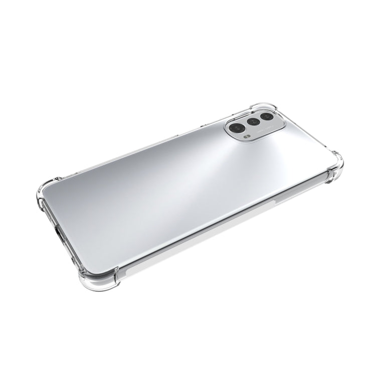 For Motorola Moto E32 4G Shockproof Non-slip Thickening TPU Phone Case - Transparent