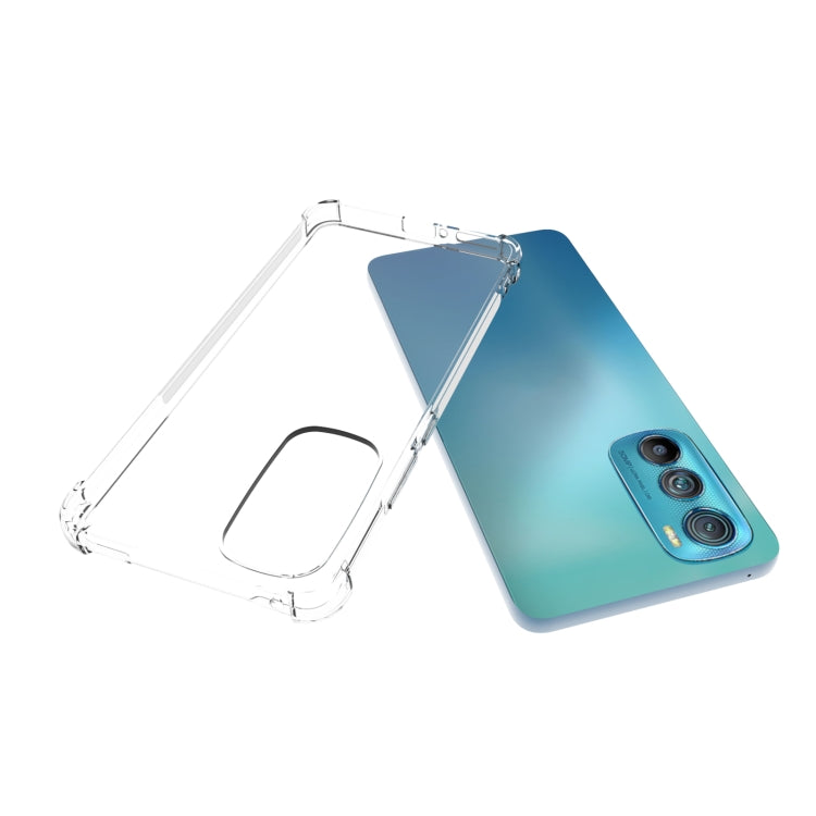 For Motorola Edge 30 5G Shockproof Non-slip Thickening TPU Phone Case - Transparent