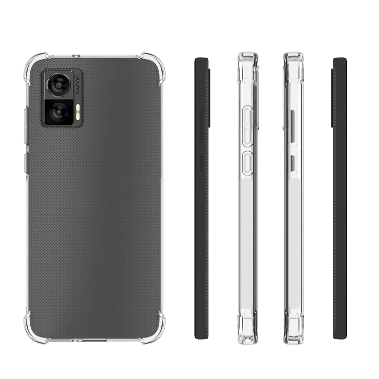For Motorola Edge 30 Neo Shockproof Non-slip Thickening TPU Phone Case - Transparent