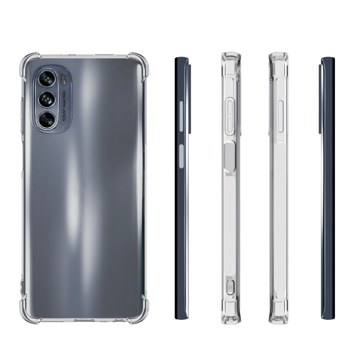 For Motorola Moto G62 5G Shockproof Non-slip Thickening TPU Phone Case - Transparent