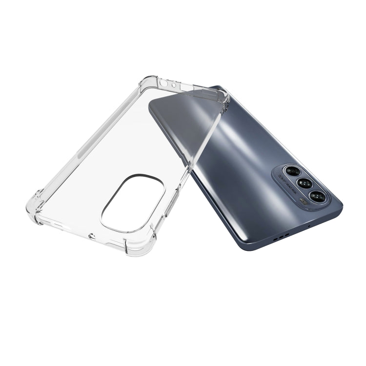 For Motorola Moto G62 5G Shockproof Non-slip Thickening TPU Phone Case - Transparent