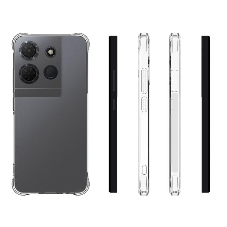 For TCL 503 4G Shockproof Non-slip Thickening TPU Phone Case - Transparent