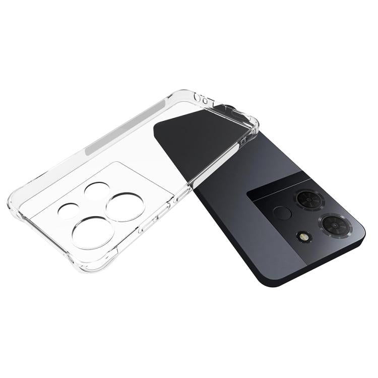 For TCL 503 4G Shockproof Non-slip Thickening TPU Phone Case - Transparent