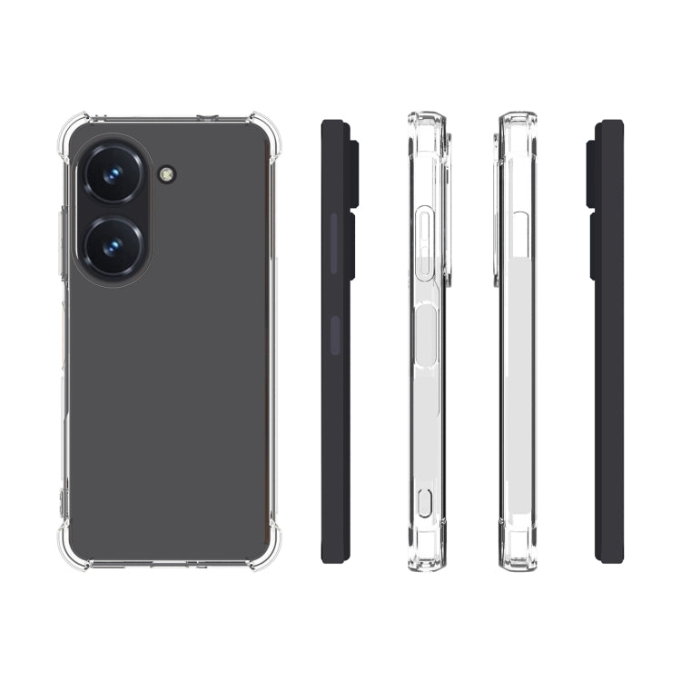 For Asus Zenfone 9 Shockproof Non-slip Thickening TPU Phone Case - Transparent