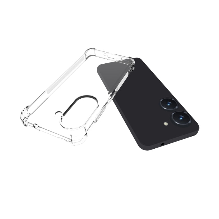 For Asus Zenfone 9 Shockproof Non-slip Thickening TPU Phone Case - Transparent