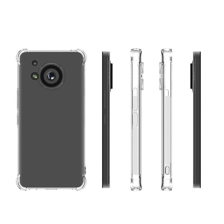 For Sharp Aquos R7 Shockproof Non-slip Thickening TPU Phone Case - Transparent