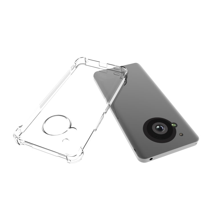 For Sharp Aquos R7 Shockproof Non-slip Thickening TPU Phone Case - Transparent