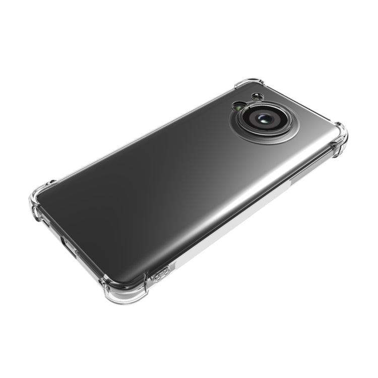 For Sharp Aquos R7 Shockproof Non-slip Thickening TPU Phone Case - Transparent