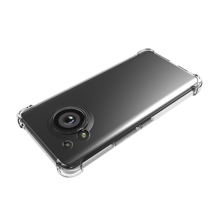 For Sharp Aquos R7 Shockproof Non-slip Thickening TPU Phone Case - Transparent