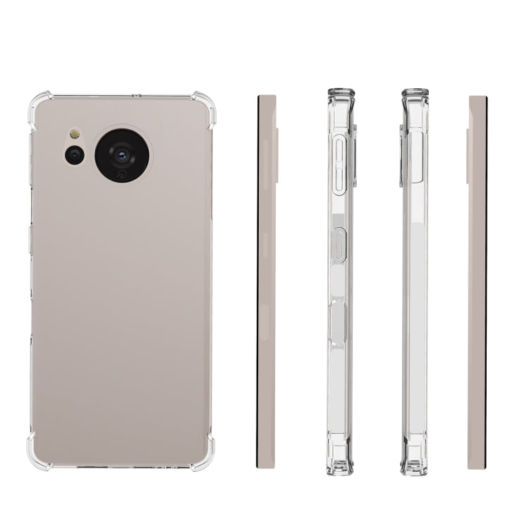 For Sharp Aquos sense7 plus Shockproof Non-slip Thickening TPU Phone Case - Transparent