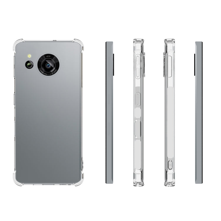 For Sharp Aquos sense7 Shockproof Non-slip Thickening TPU Phone Case - Transparent