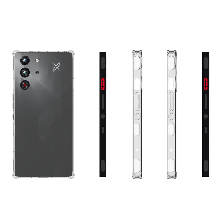 For ZTE nubia Red Magic 10 Pro Shockproof Non-slip Thickening TPU Phone Case - Transparent