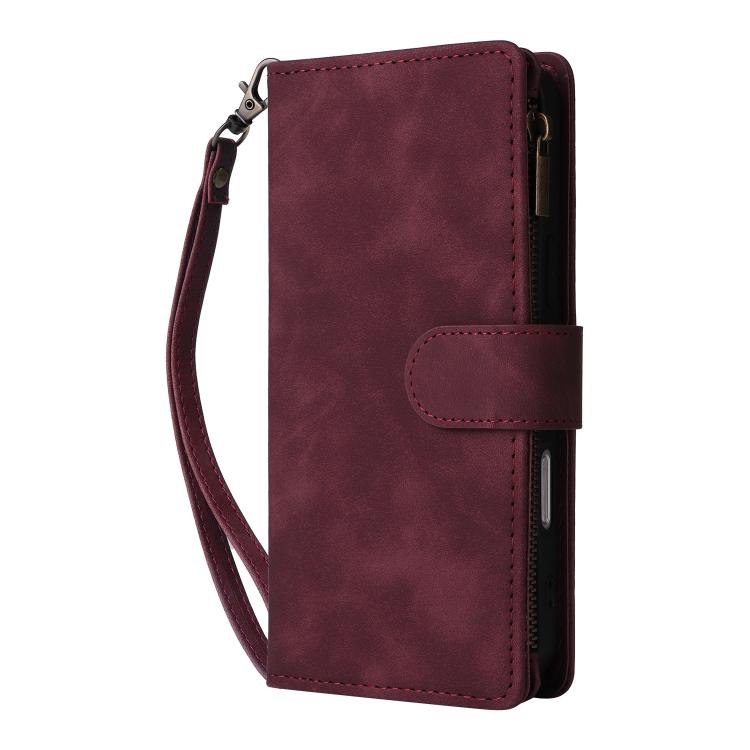 For iPhone 16 Pro Max Multifunctional Multi-Card Wallet Phone Leather Case