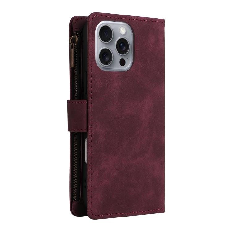 For iPhone 16 Pro Max Multifunctional Multi-Card Wallet Phone Leather Case