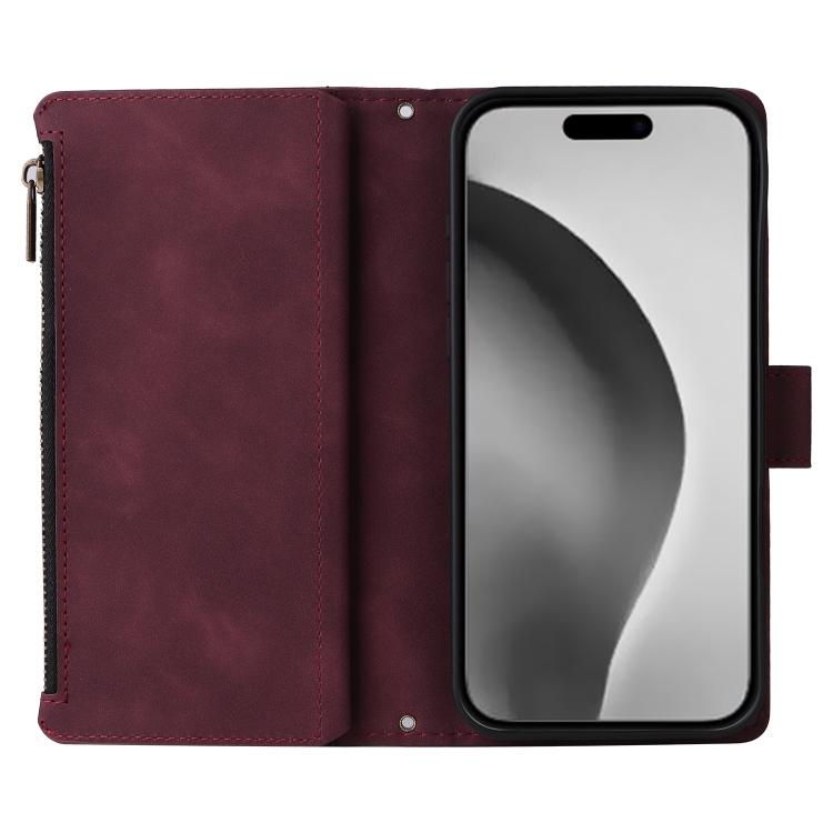 For iPhone 16 Pro Max Multifunctional Multi-Card Wallet Phone Leather Case