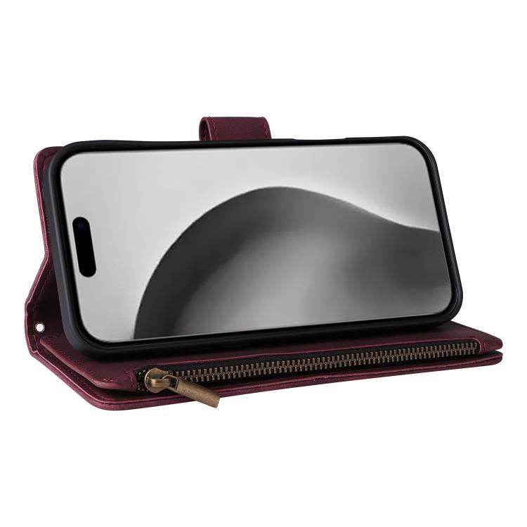 For iPhone 16 Pro Max Multifunctional Multi-Card Wallet Phone Leather Case