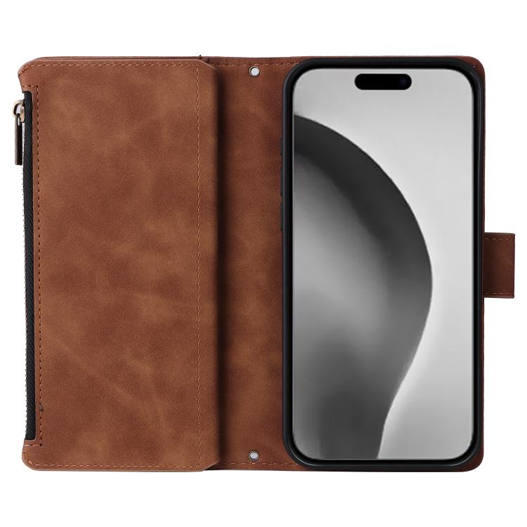 For iPhone 16 Pro Max Multifunctional Multi-Card Wallet Phone Leather Case