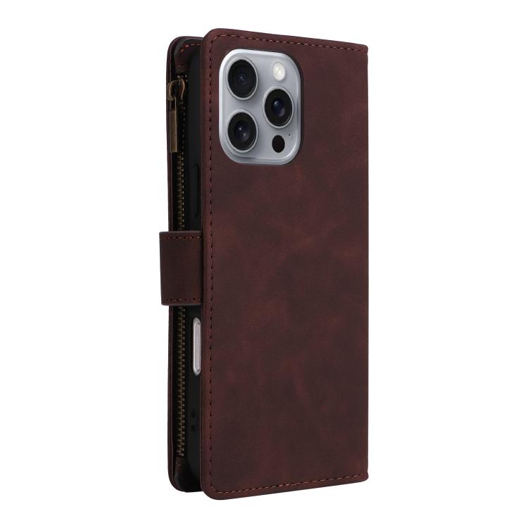 For iPhone 16 Pro Max Multifunctional Multi-Card Wallet Phone Leather Case