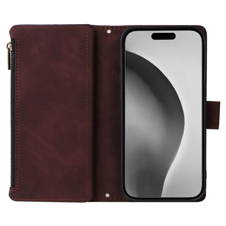 For iPhone 16 Pro Max Multifunctional Multi-Card Wallet Phone Leather Case
