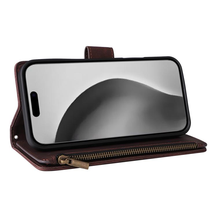 For iPhone 16 Pro Max Multifunctional Multi-Card Wallet Phone Leather Case