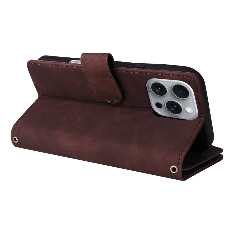 For iPhone 16 Pro Max Multifunctional Multi-Card Wallet Phone Leather Case