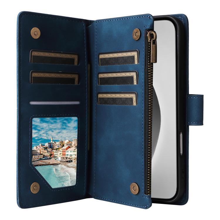 For iPhone 16 Pro Max Multifunctional Multi-Card Wallet Phone Leather Case