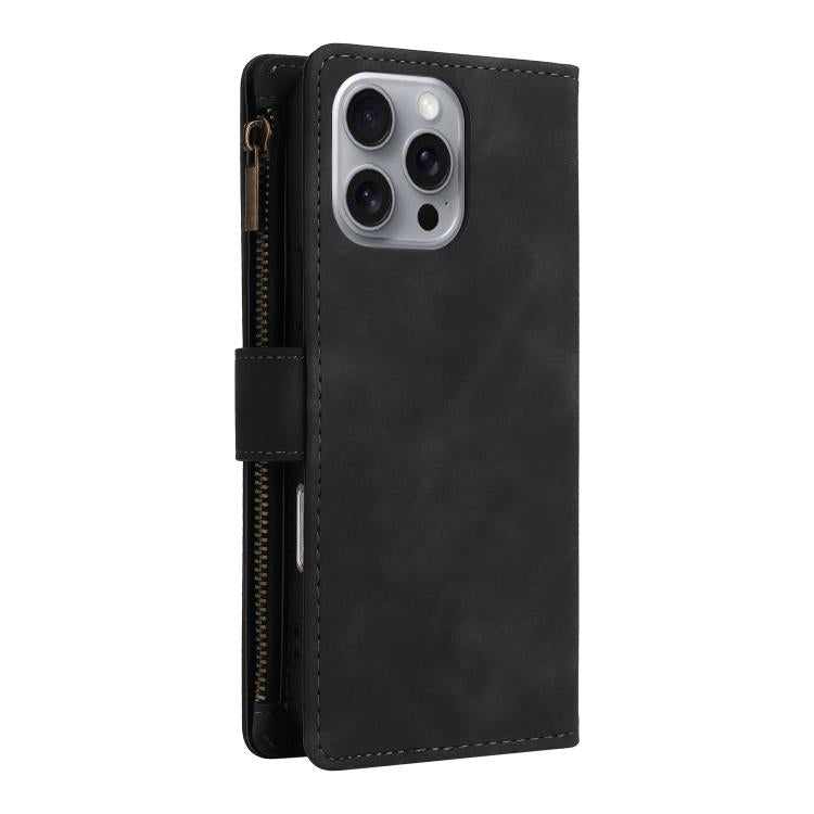 For iPhone 16 Pro Max Multifunctional Multi-Card Wallet Phone Leather Case