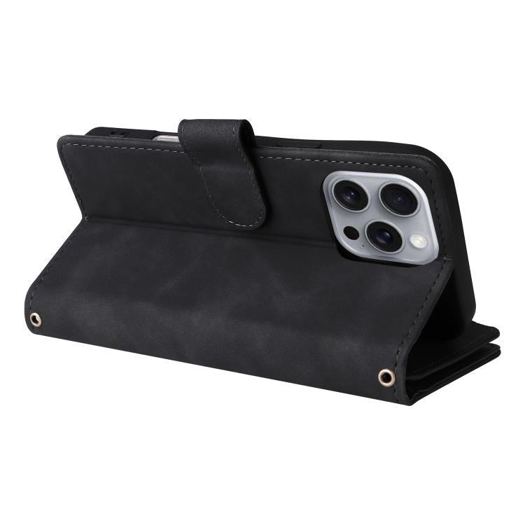 For iPhone 16 Pro Max Multifunctional Multi-Card Wallet Phone Leather Case