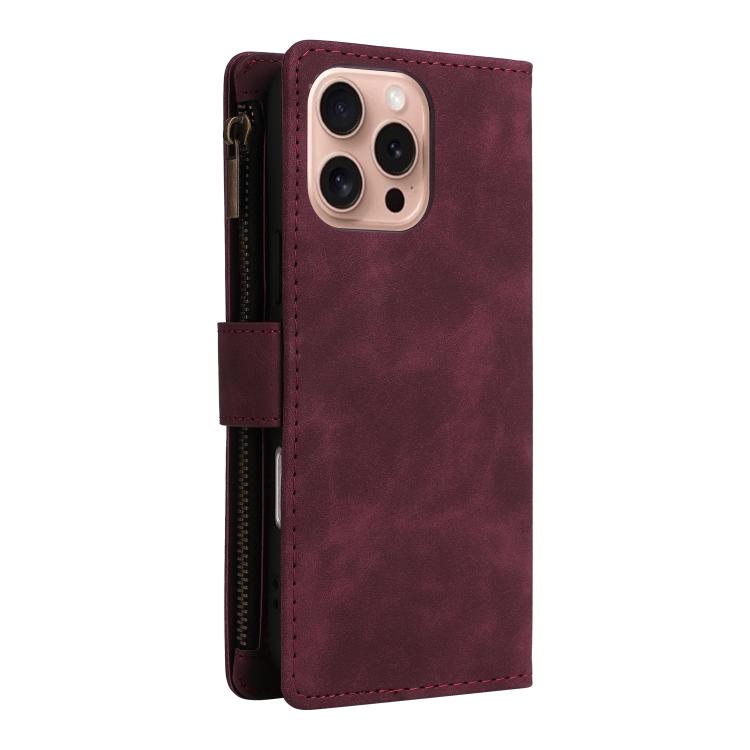 For iPhone 16 Pro Multifunctional Multi-Card Wallet Phone Leather Case