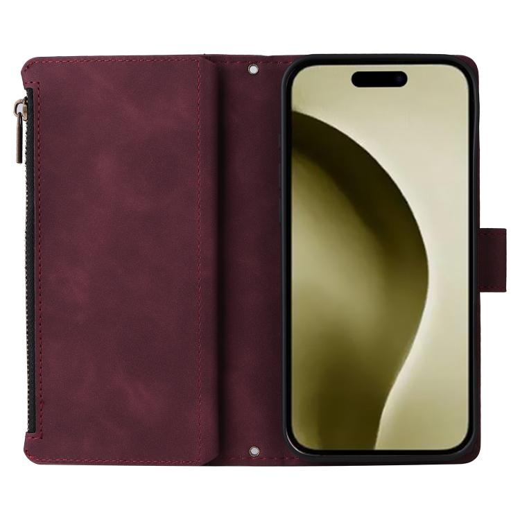 For iPhone 16 Pro Multifunctional Multi-Card Wallet Phone Leather Case