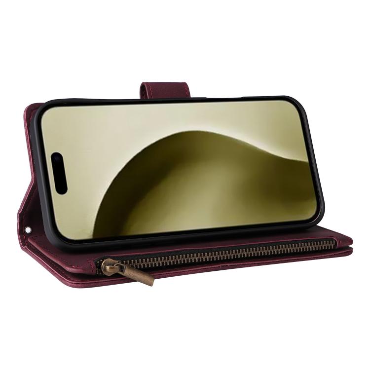 For iPhone 16 Pro Multifunctional Multi-Card Wallet Phone Leather Case